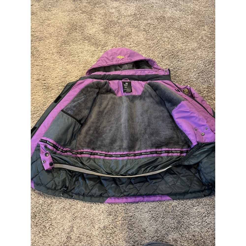Wantdo Size Large Purple Womens Jacket‎ Ski Snow Skirt Hooded Purple Black Nice - Picture 10 of 12